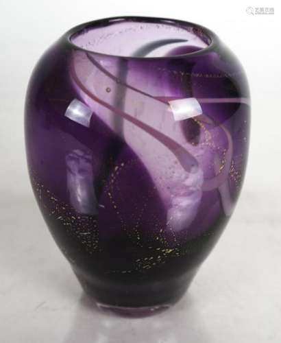 Art Glass Vase, Illegibly Signed