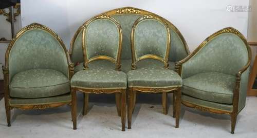 French Art Deco Salon 5-Piece Suite