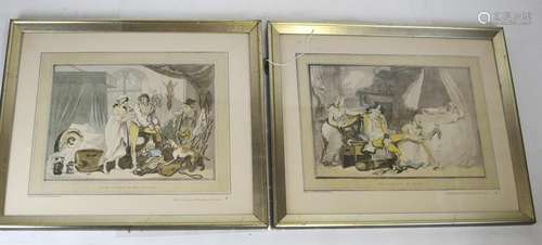 Thomas ROWLANDSON:  Pair Etching Reprints