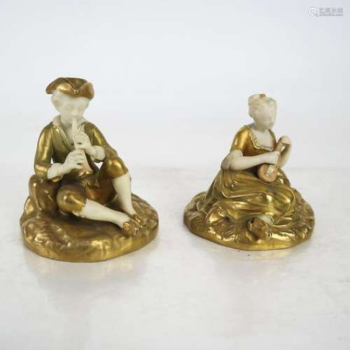 Pair Hadley Royal Worcester Peasant Figures