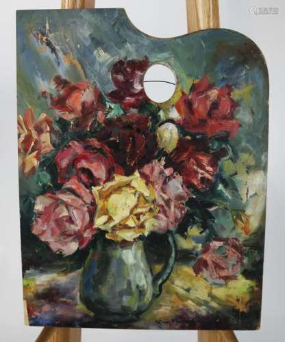 Alleen MORRISON: Flowers - Oil on Panel