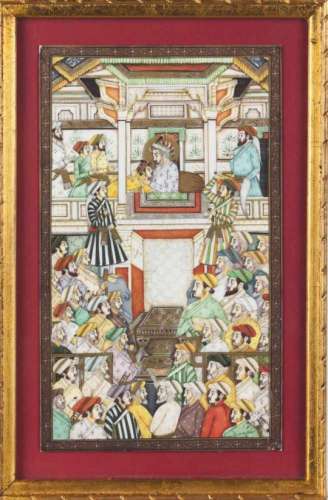 Durbar of Shah Jahan scenesPair of paintings on ivoryDurbar of Shah Jahan (1592-1666) scenesIndia,