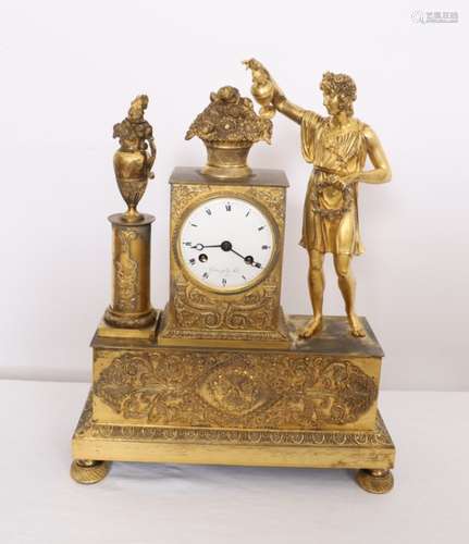 PENDULE EN BRONZE DORE RESTAURATION 