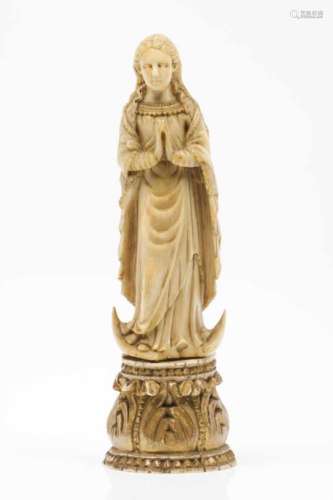 Our Lady of the Immaculate ConceptionIndo-Portuguese ivory sculpture, 17th centuryHeight: 20