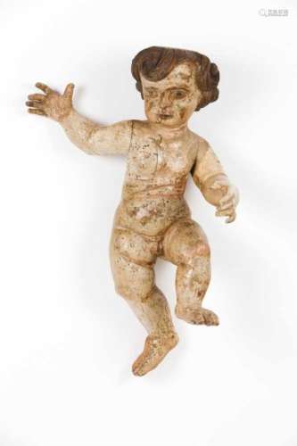 A Baby JesusCarved and polychrome wooden sculptureDepicting a life-size Baby JesusPortugal, 18th