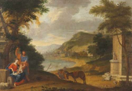 Portuguese school, 18th centuryFlight into EgyptOil on canvas62x88 cm- - -15.00 % buyer's premium on