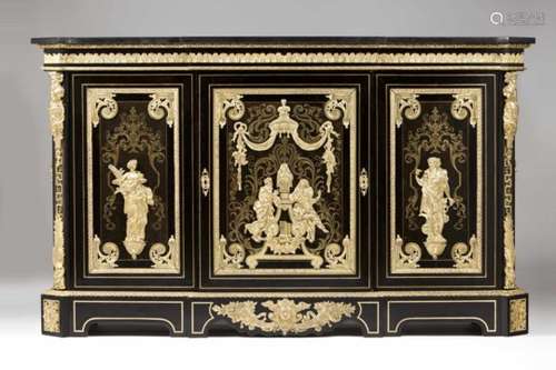 An important Napoleon III cupboard by Mathieu Befort, said Befort JeuneEbony veneered and ebonised