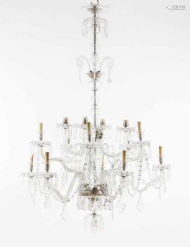 A fourteen branch chandelierGlass and crystal155x103 cm- - -15.00 % buyer's premium on the hammer