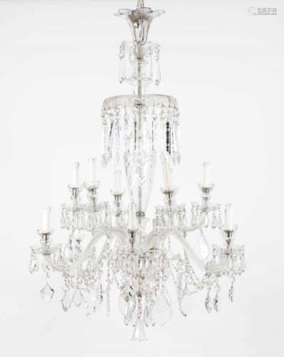 A 12 branch chandelierGlass and crystal125x90 cm- - -15.00 % buyer's premium on the hammer price23.