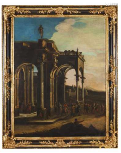 European school, 18th/19th centuryRuins and figuresOil on canvas150x116 cm- - -15.00 % buyer's