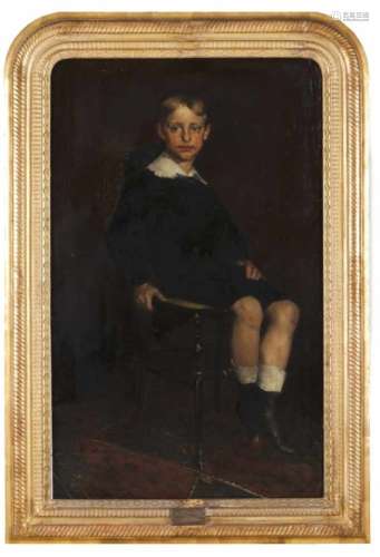 A boy's portraitOil on canvasSigned E.Micheau and dated 1879140x83 cm- - -15.00 % buyer's premium on