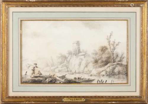 Jean Pillement (1728-1808)RiverscapesTwo graphite on paper drawingsOne signed17x29 cm- - -15.00 %