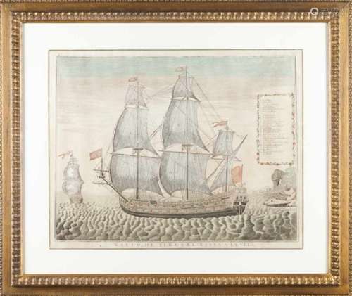 A set of 4 marine scapesColoured prints depicting shipsSpain, ca.1680(defects)40x51 cm- - -15.00 %