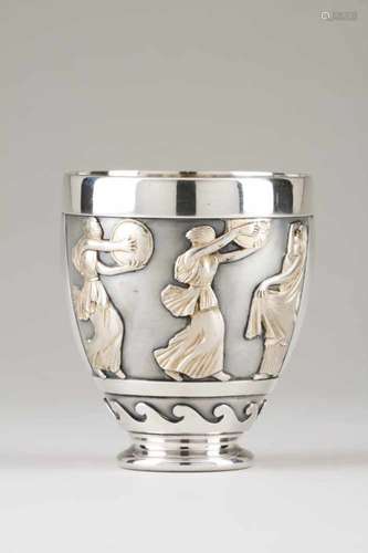 An ice pailPortuguese silver Classically dressed Greek mythology female figures decorationOporto