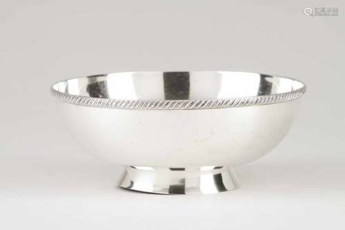 A deep bowlPortuguese silverPlain body with applied gadrooned outer friezeOporto hallmark, Eagle