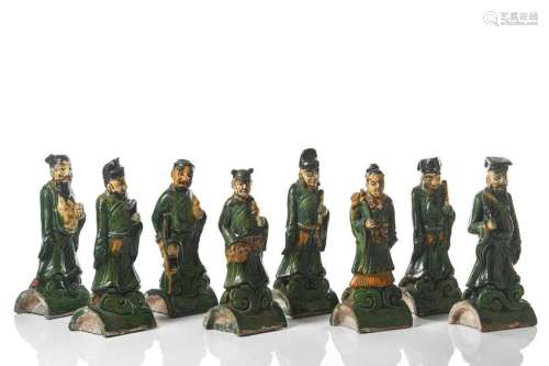 MING SANCAI POTTERY EIGHT IMMORTAL FIGURES