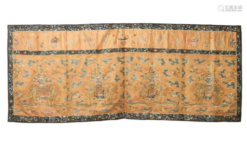 CHINESE SILK EMBROIDERED TEXTILE ALTAR CLOTH