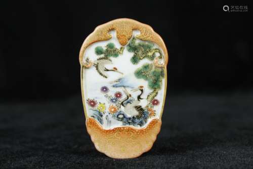 A Chinese Famille-Rose Porcelain Fasting Pendant