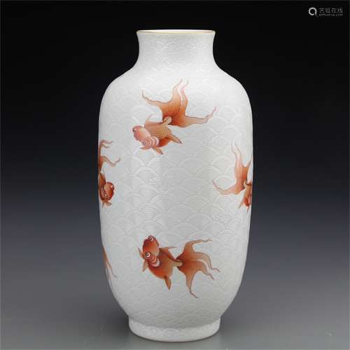 A Chinese Iron-Red Glazed Porcelain Vase