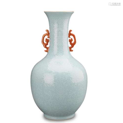 A Chinese Blue Glazed Porcelain Vase