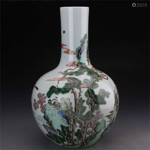 A Chinese Wu-Cai Glazed Porcelain Vase