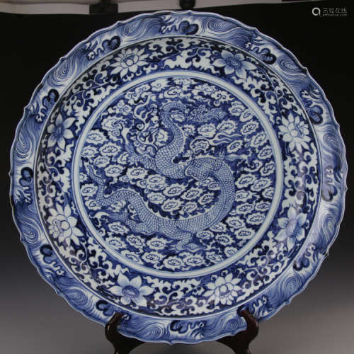 A Chinese Blue and White Porcelain Plate