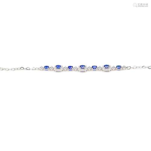 A Chinese Carved Sapphire Bracelet