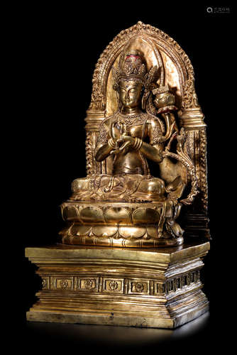 A Chinese Gilt Bronze Figure of Buddha