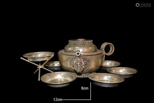 A Set of Chinese Bronze Wine Set