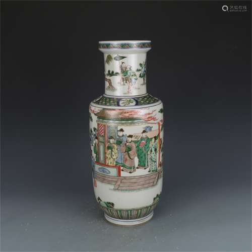 A Chinese San-Cai Glazed Porcelain Vase