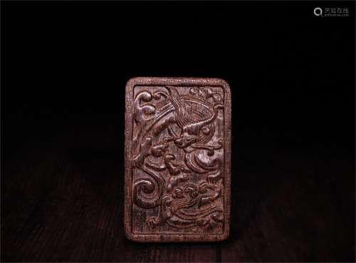 A Chinese Carved Agar-Wood Pendant