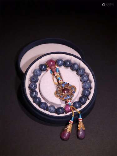 A Chinese Carved Sapphire Prayers Beads