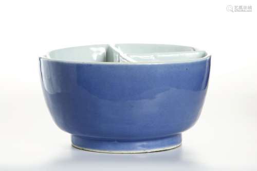 Chinese Blue Glazed Brushpot