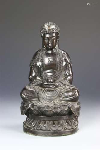 Chinese Bronze Figure of Shakyamuni Buddha