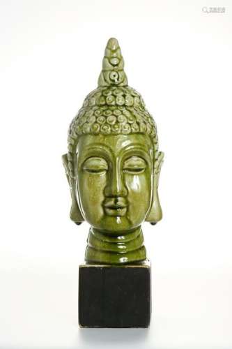Green Glazed Buddha Head