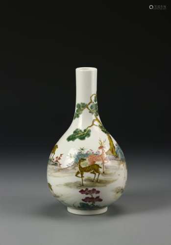 Chinese Famille Rose Pear Shaped Vase