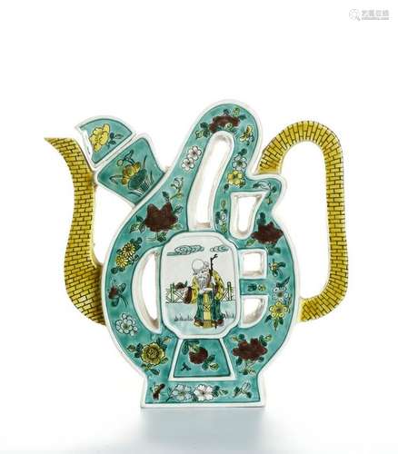 Chinese Famille-Verte Puzzle Winepot