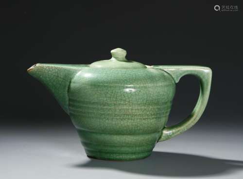 Chinese Green Crackle-Glazed Teapot