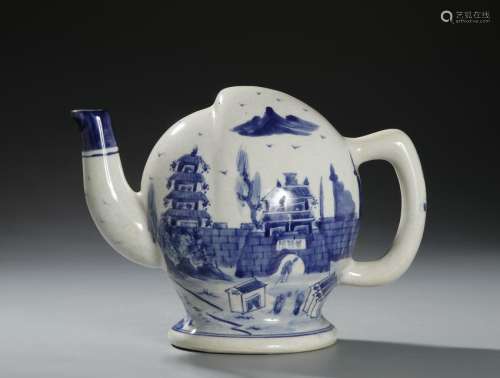Chinese Blue and White Teapot