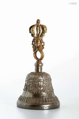 Indian Parcel-Gilt Bronze Ceremonial Bell