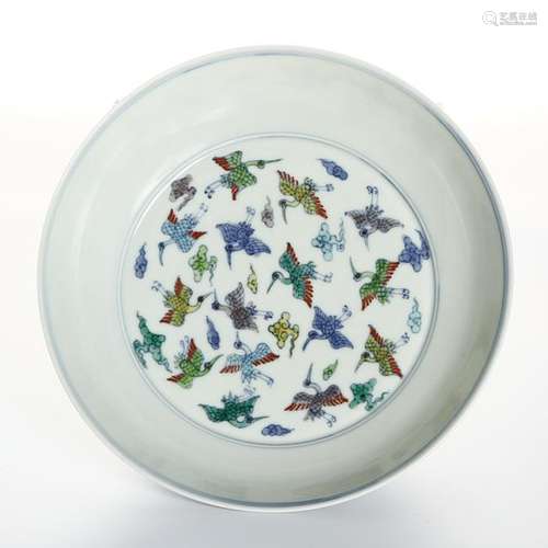 Chinese Doucai 'Crane' Dish