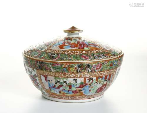 Chinese Canton Famille Rose Bowl and Cover