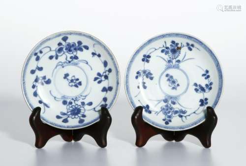 Pair of Chinese Blue and White Dishes, Sotheby's