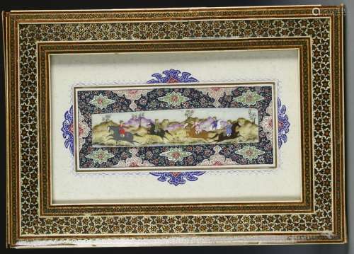 Framed Persian Miniature Painting