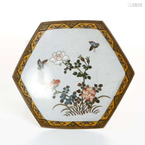 Chinese Hexagonal Cloisonne Dish