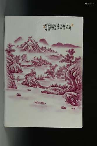 Chinese Famille Rose Porcelain Plaque