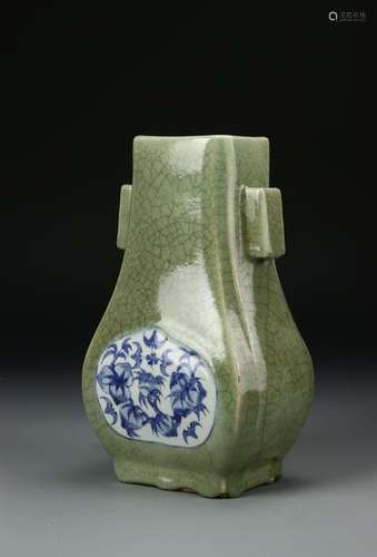 Chinese Celadon Glazed Blue and White Vase