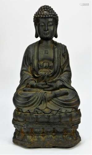 Antique Chinese Qing Dynasty Cast Iron Buddha