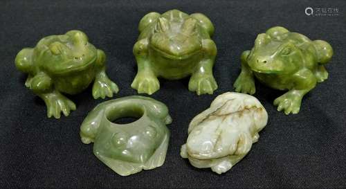 5PC Antique Chinese Jade Hardstone Carving Group