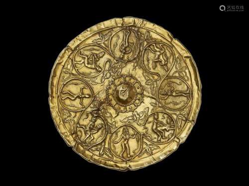 A GOLD RITUAL OBJECT WITH KAMA SUTRA POSITIONS AND…